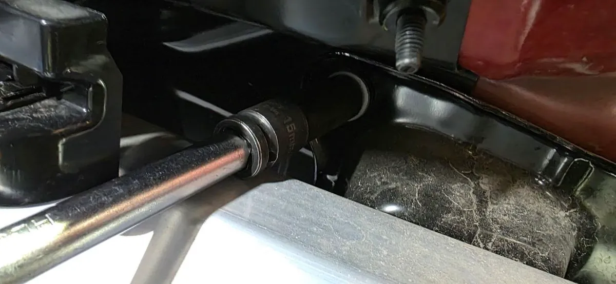 15 mm socket on an impact bar mounting nut