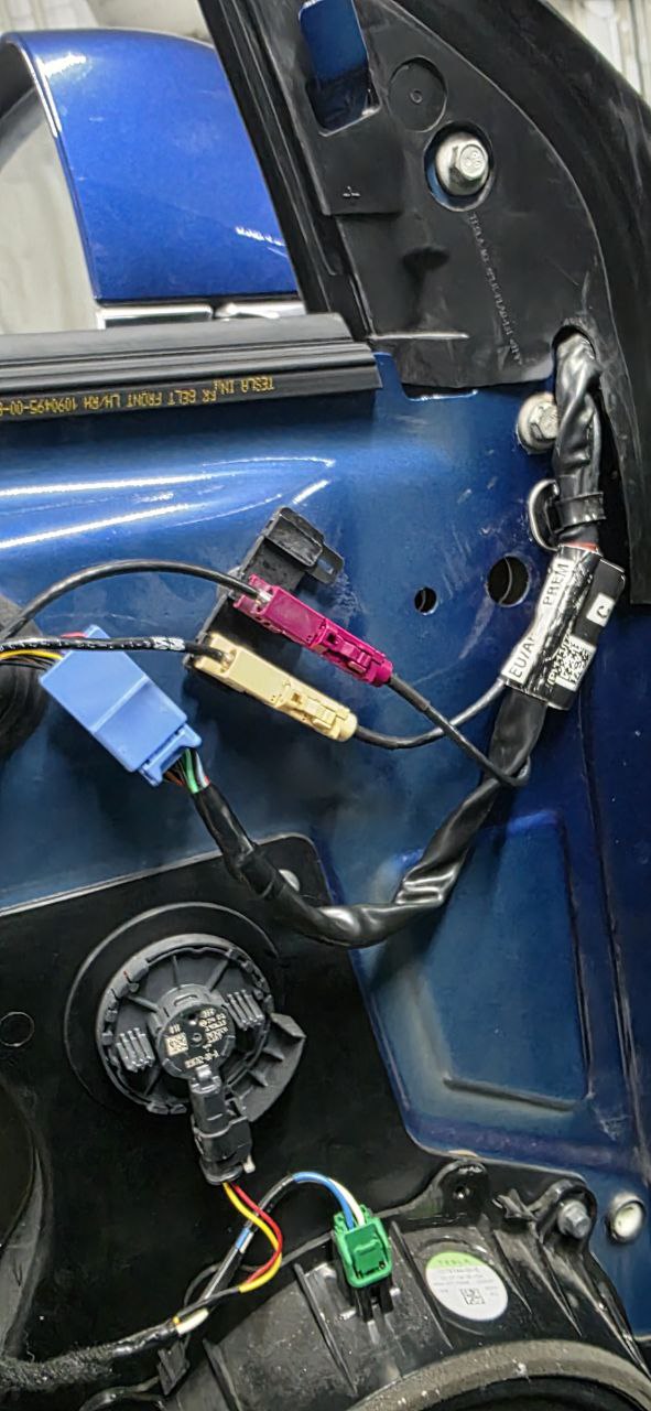 Door interior showing all connectors and speaker